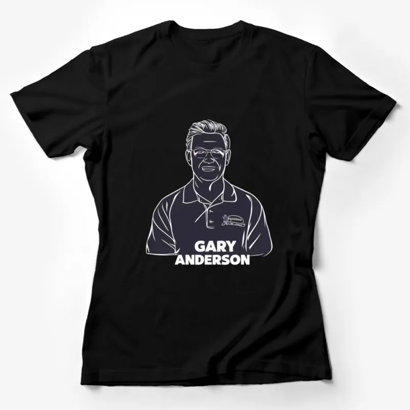 Gary Anderson Portrait Graphic T-Shirt, Unique Face Line Art Shirt, Unisex Casual Tee Female T-Shirt