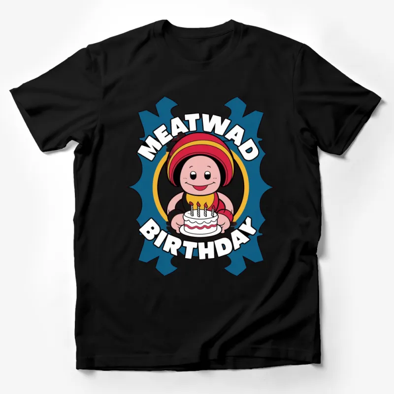 Meatwad Birthday Cartoon Graphic T-Shirt, Fun Animated Character Tee, Unique Gift for Animation Lovers Male T-Shirt