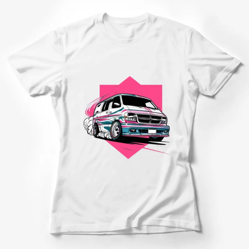 Retro Styled Van Graphic T-Shirt, Vintage Van Tee, Cool Surfer Van Shirt, Unique Automotive Design Female T-Shirt