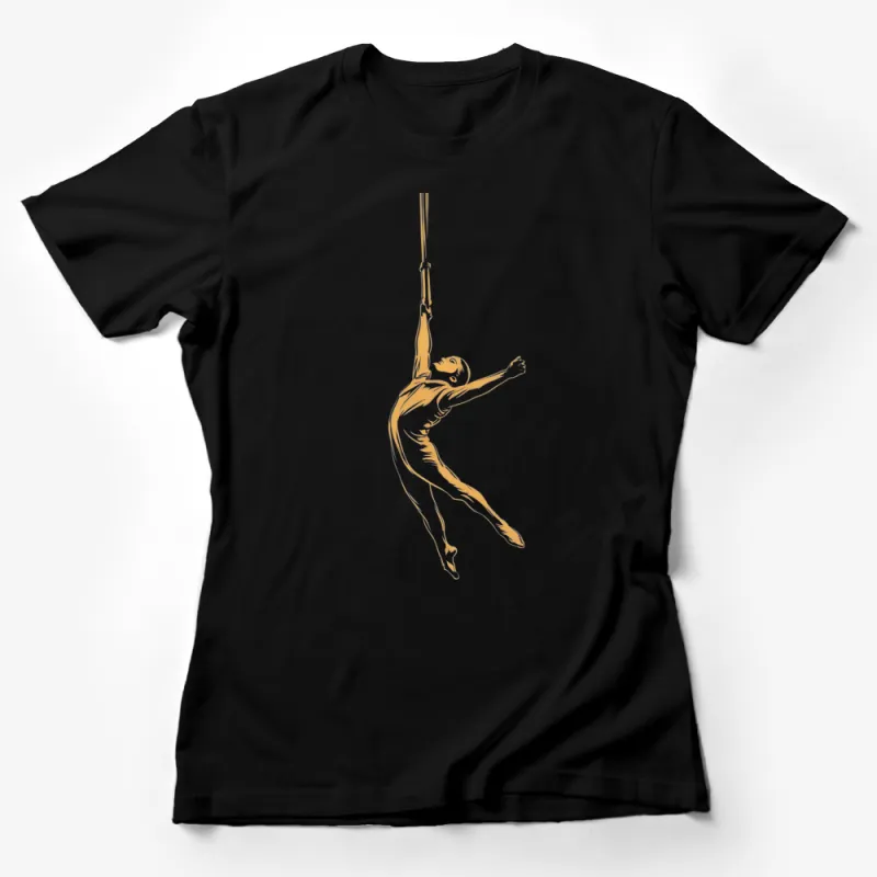 Aerial Silks Performer T-Shirt, Artistic Gymnast Design, Unique Acrobatics Graphic Tee Female T-Shirt