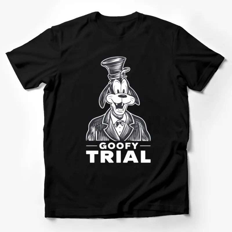 Goofy Trial Vintage Cartoon Dog T-Shirt, Funny Graphic Tee, Classic Character Top, Unisex Clothing Male T-Shirt