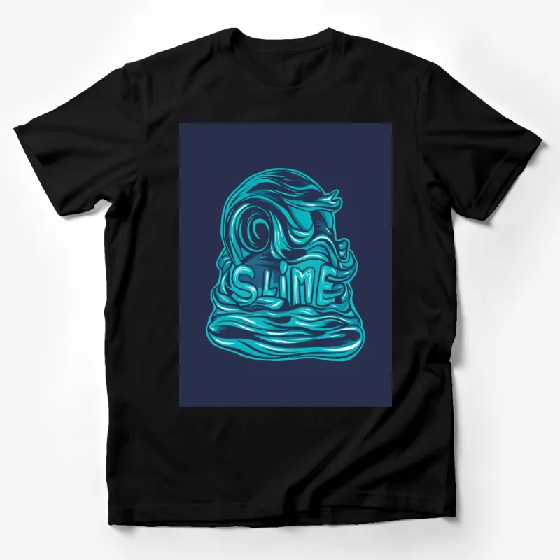 Slime Design T-Shirt, Vibrant Blue Swirl Visual, Unique Graphic Tee, Casual Streetwear, Artistic Fashion Top, Gift for Teens Male T-Shirt