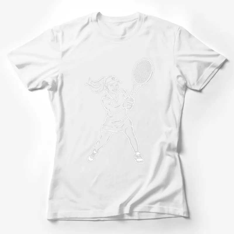 Women's Tennis Player Graphic T-Shirt, Athletic Sporty Fashion Top, Women's Casual Wear, Unique Tennis Design Female T-Shirt