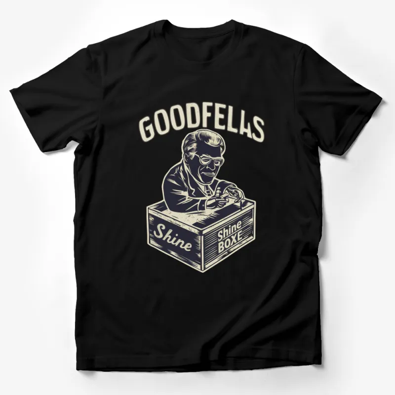 Vintage Goodfellas Shine Box Graphic T-Shirt, Classic Mob Movie Inspired, Unique Men's Fashion, Cool Retro Tee Design Male T-Shirt