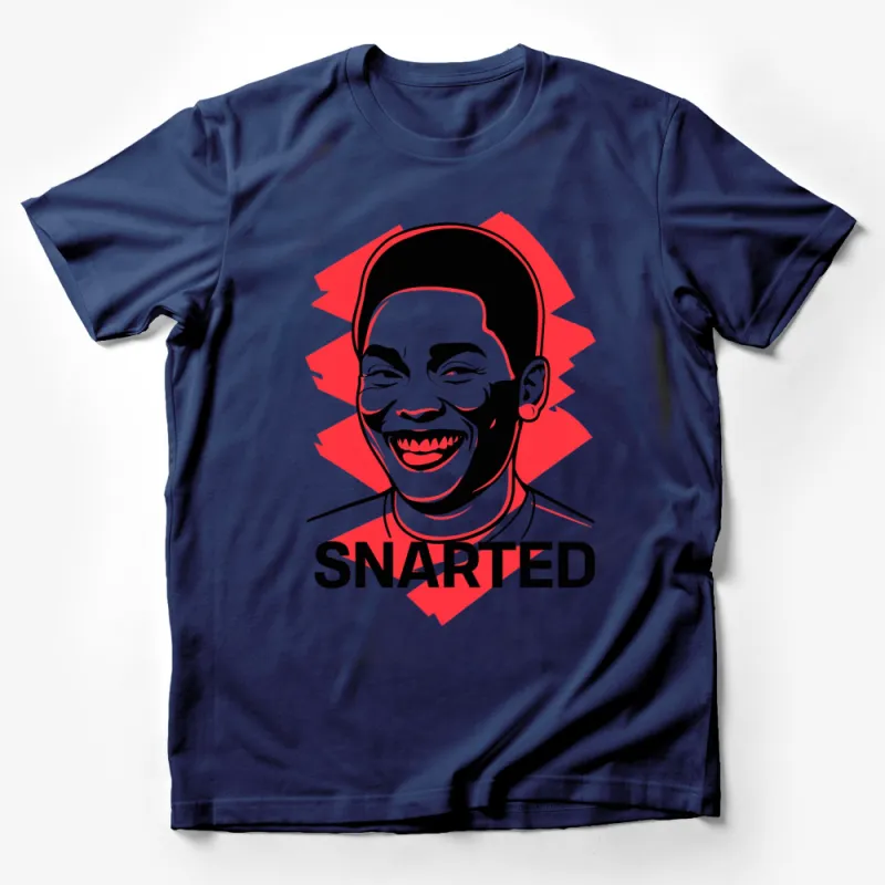 Snarted Red and Black Graphic T-Shirt, Funny Cartoon Face, Unisex Tee, Trendy Clothing, Gift for Him and Her Male T-Shirt