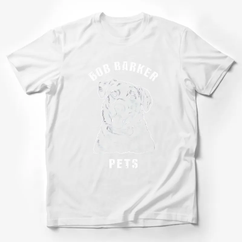 Bob Barker Pets Dog T-Shirt, Line Art Dog Portrait, Graphic Tee for Dog Lovers, Unique Animal Illustration Shirt Male T-Shirt