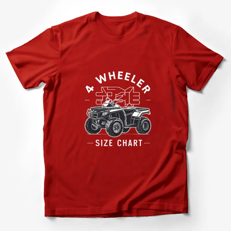 Off-Road 4 Wheeler ATV Tee, Size Chart Graphic T-Shirt for Adventurers Male T-Shirt