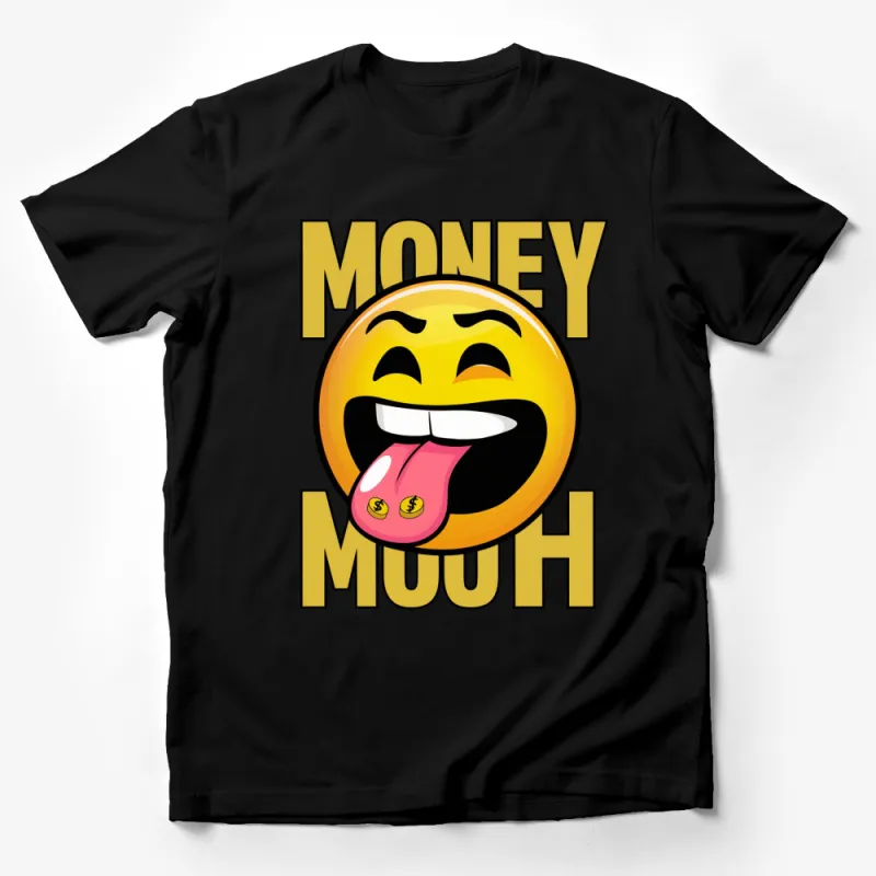 Money Mouth Emoji T-Shirt, Funny Emoji Tee, Yellow Graphic Shirt, Unisex Adult Clothing Male T-Shirt