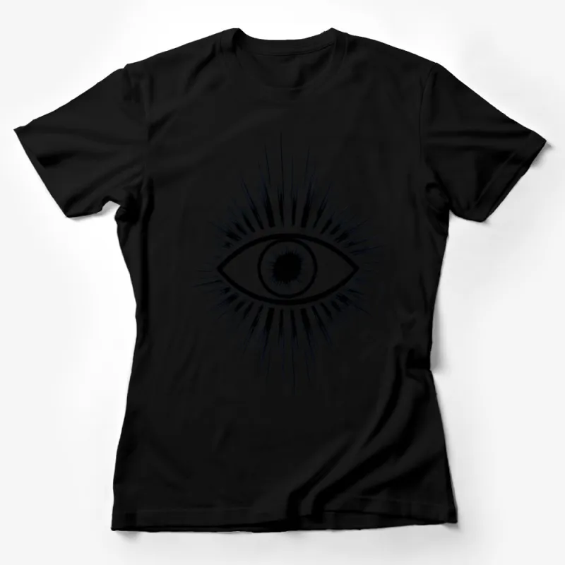 Eye Graphic T-Shirt, Black and White Eye Design, Stylish Modern Casual Top Female T-Shirt