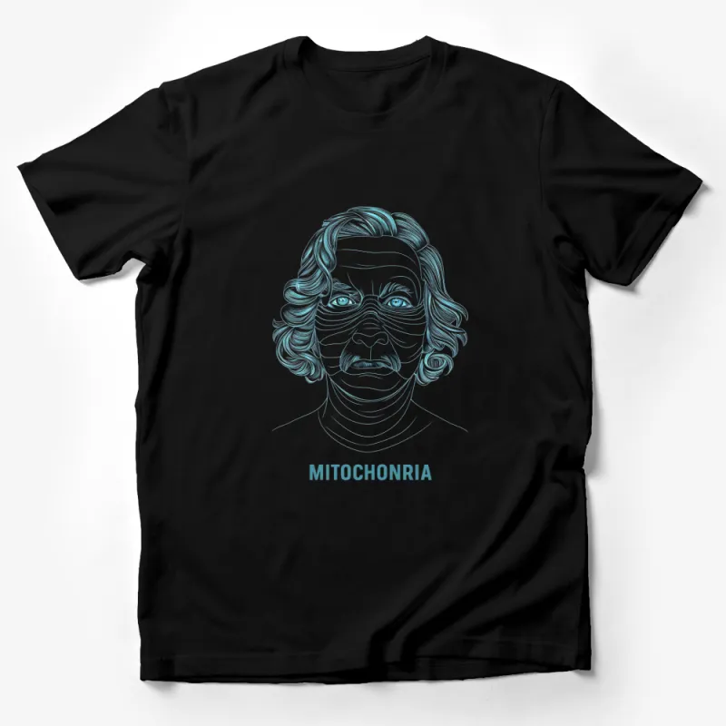 Mitochondria Science Art T-Shirt, Unisex Cotton Tee, Teacher Gift Idea, Nerd Geek Apparel Male T-Shirt