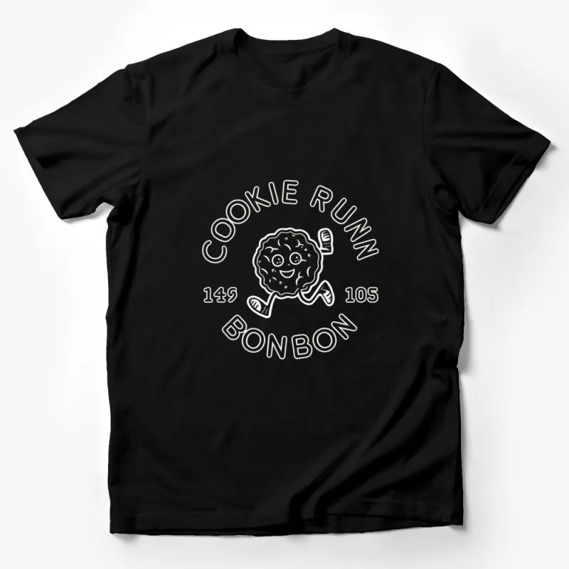 Cookie Run Bonbon Graphic T-Shirt, White on Black Casual Tee, Unisex Trendy Shirt for All Ages Male T-Shirt