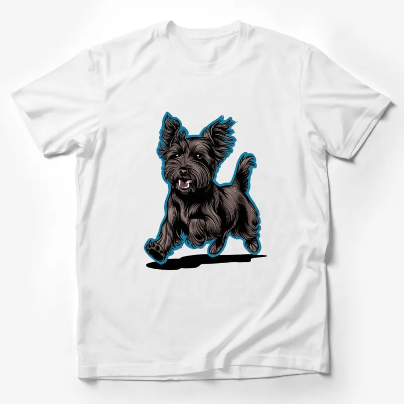 Cute Black Scottish Terrier Dog T-Shirt, Unisex Graphic Tee for Dog Lovers Male T-Shirt