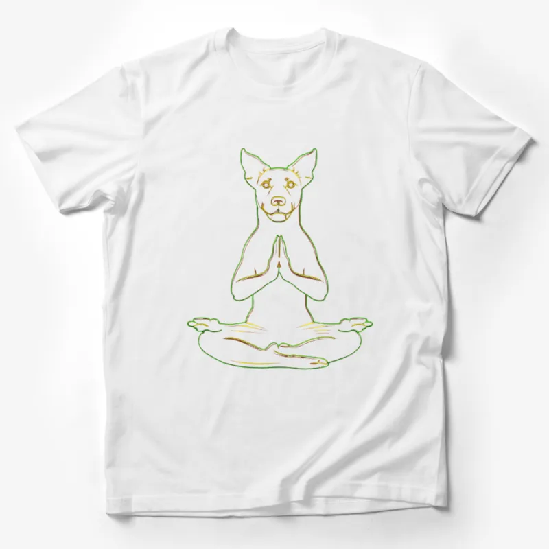 Zen Dog Meditation Yoga Pose Graphic T-Shirt, Spiritual Animal Lover Gift, Unisex Tee Male T-Shirt