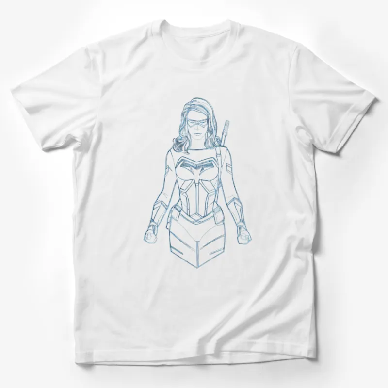 Superhero Woman T-Shirt, Comic Book Character Tee, Unique Female Hero Graphic, Gift for Geeks Male T-Shirt