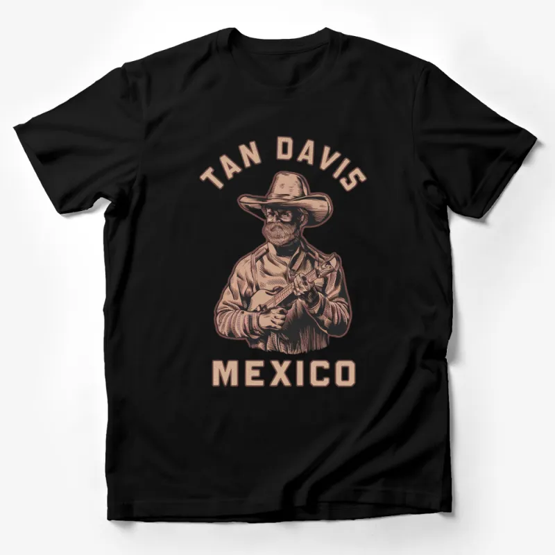 Vintage Tan Davis Mexico T-Shirt, Western Cowboy Graphic Tee, Music and Travel Inspired Design, Unisex Male T-Shirt