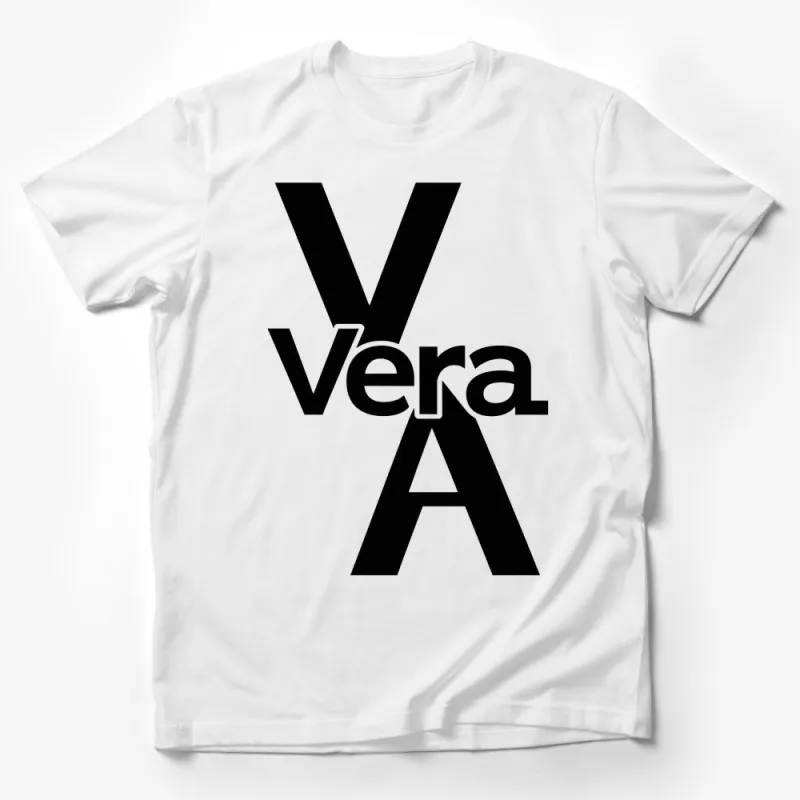 Vera Monogram T-Shirt, Bold Black and White Letter V Design, Stylish Alphabet Graphic Tee, Modern Typography Shirt, Unisex Male T-Shirt