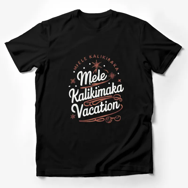 Mele Kalikimaka Vacation T-Shirt, Hawaiian Christmas Holiday Tee, Festive Winter Apparel Male T-Shirt