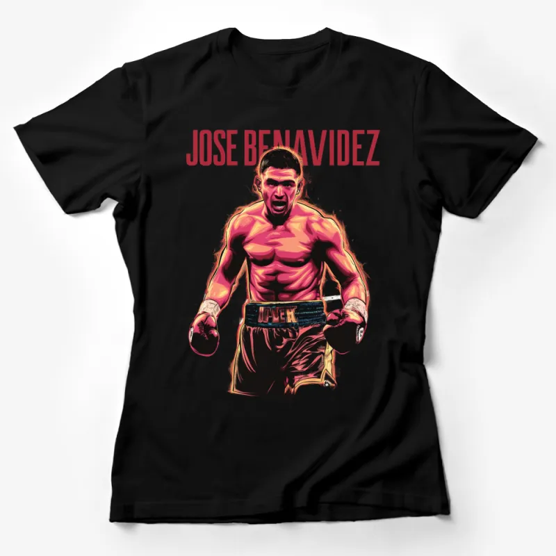 Boxing Champion Graphic T-Shirt, Vibrant Fighter Illustration, Athletic Wear, Sporty Apparel, Unisex Gift Female T-Shirt