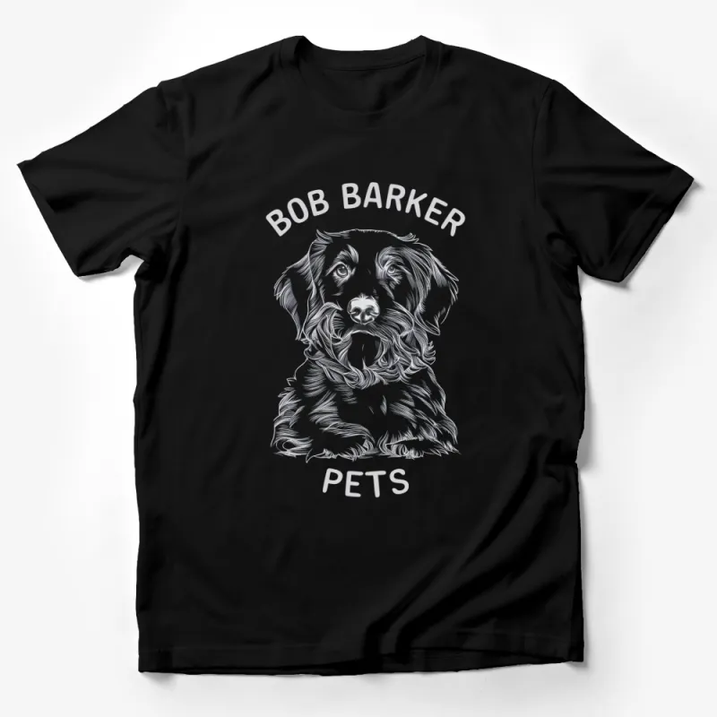 Bob Barker Pets Dog Sketch T-Shirt, Cute Graphic Dog Lover Tee, Unique Animal Design Unisex Shirt Male T-Shirt