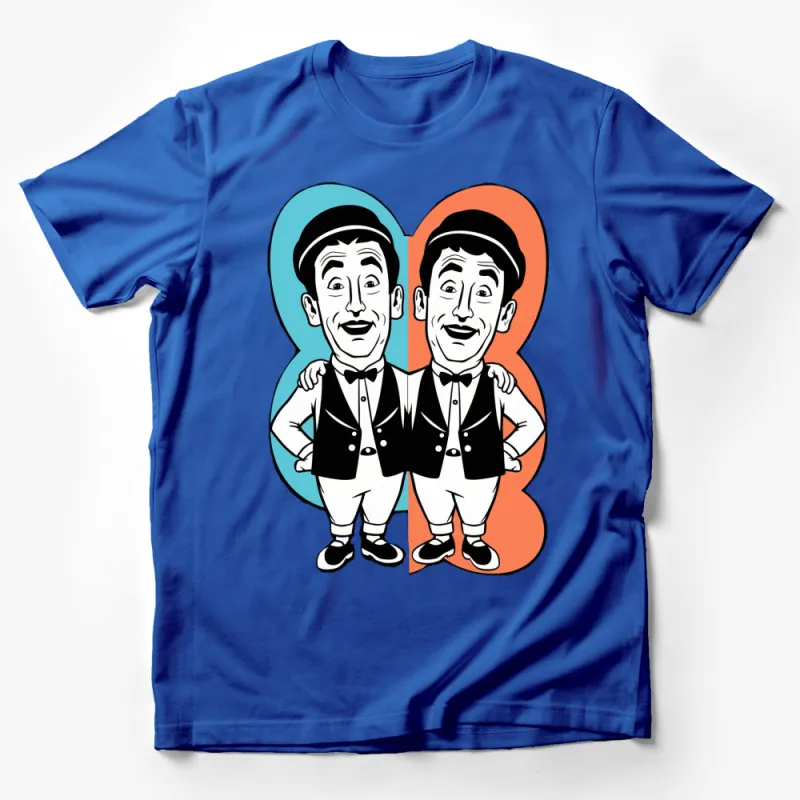 Vintage Comedy Duo Cartoon T-Shirt, Retro Style Graphic Tee, Classic TV Show Fans, Unisex T-Shirt Male T-Shirt