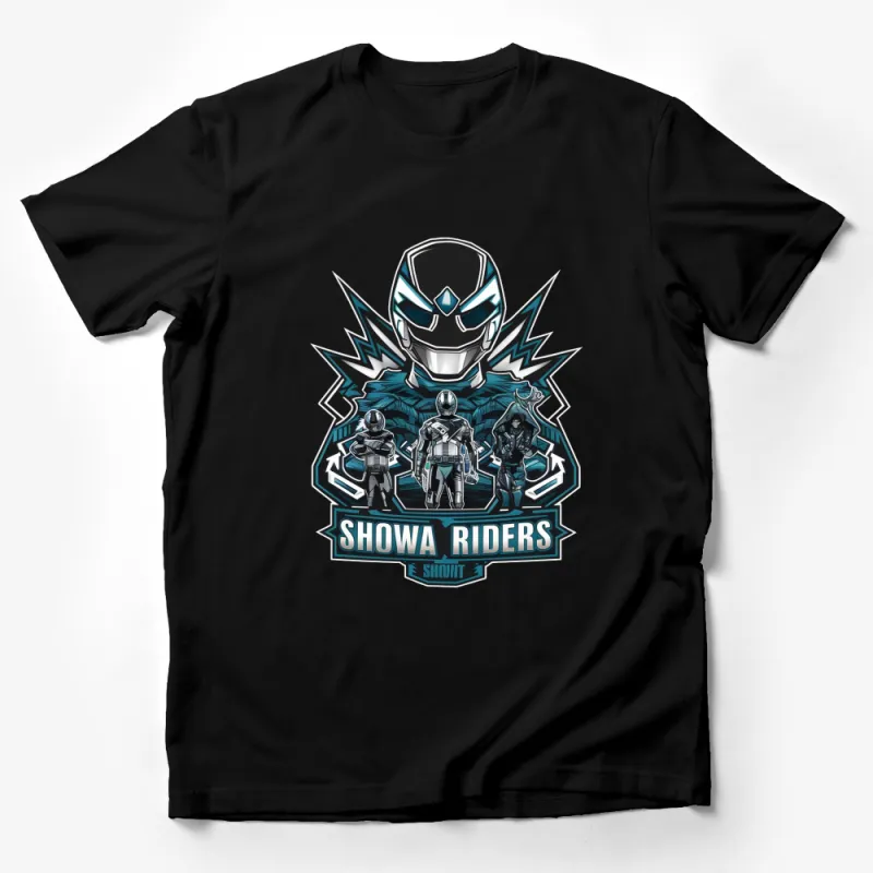 Showa Riders Graphic T-Shirt, Vintage Retro Style Motorcycle Helmet Design, Cool Biker Tee Male T-Shirt