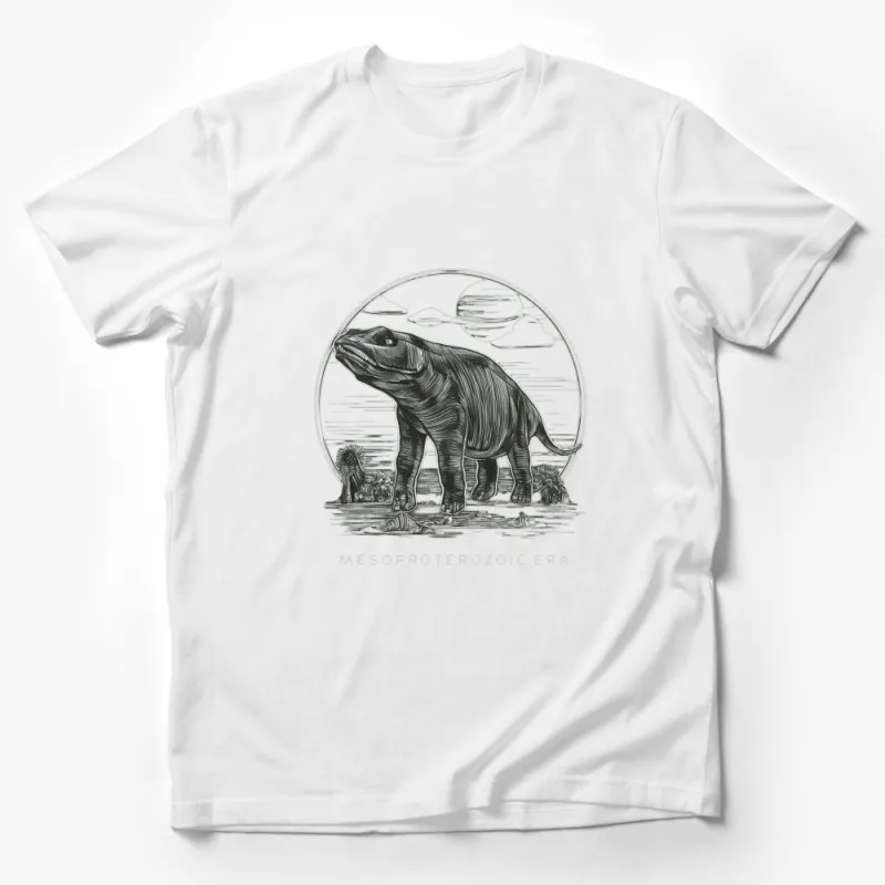 Vintage Dinosaur Print T-Shirt, Mesoproterozoic Era Graphic Tee, Prehistoric Animal Design, Men's and Women's Sizes Available Male T-Shirt