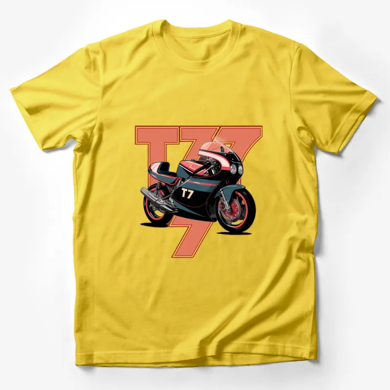 Vintage Motorcycle T-Shirt, Classic Bike Design, Retro T7 Motorbike Graphic Tee, Men's and Women's Sizes Available Male T-Shirt