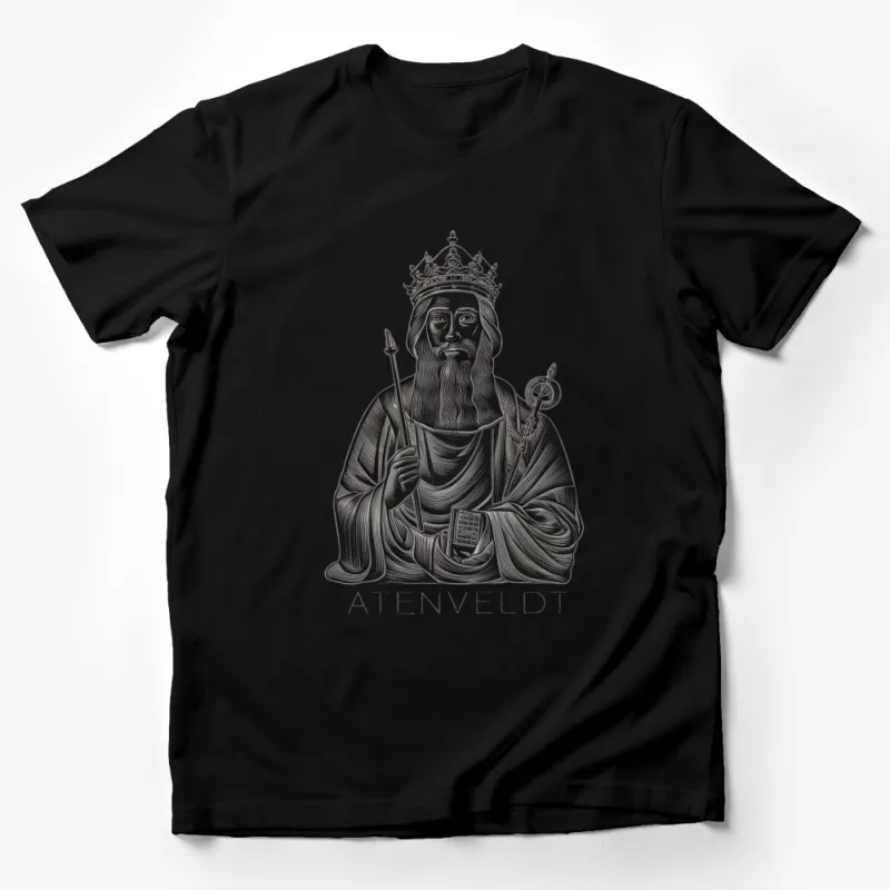 Vintage King Graphic T-Shirt, Medieval Royalty Atenveldt Inspired, Unisex Adult Clothing, Unique Gift Idea Male T-Shirt