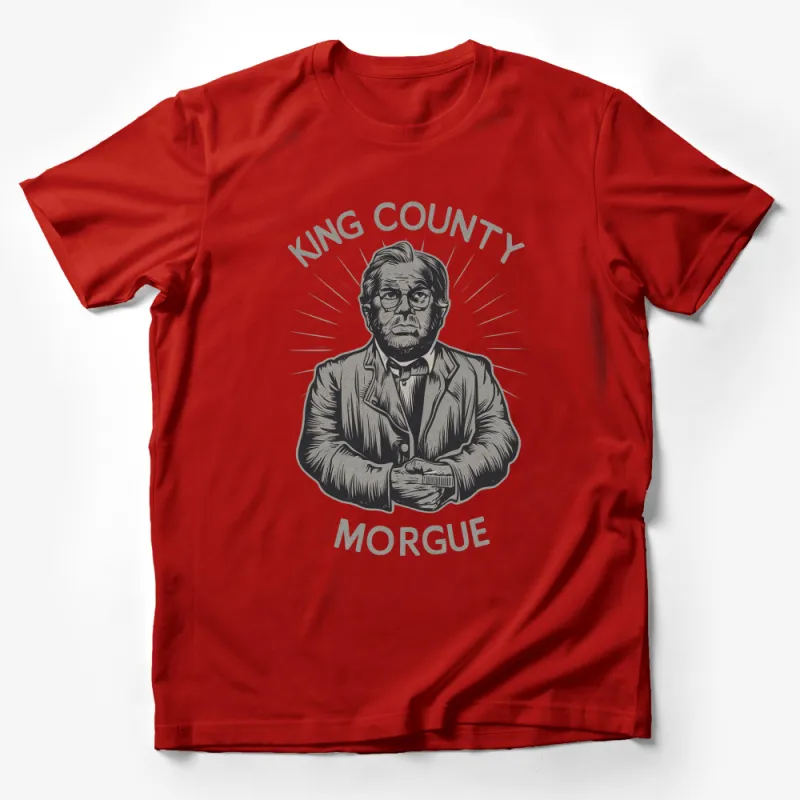 King County Morgue Vintage-Style T-Shirt, Retro Coroners Office Graphic Tee, Cool Gothic Shirt Design Male T-Shirt