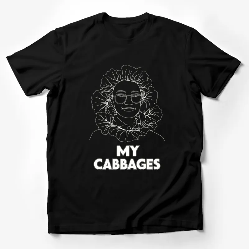 Unique Cabbage Themed T-Shirt, Funny Cabbage Lover Gift, Plant-Based Art Tee Male T-Shirt