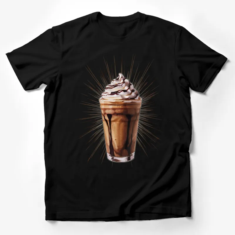 Chocolate Frappe T-Shirt, Iced Coffee Graphic Tee, Unisex Summer Fashion Top Male T-Shirt