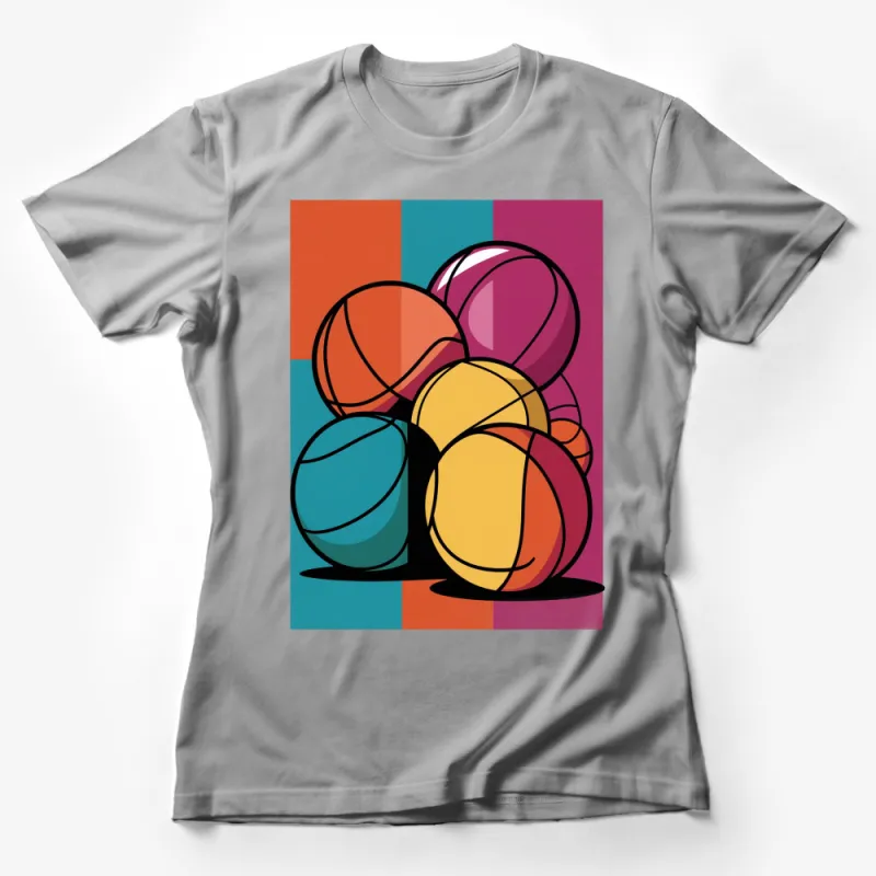 Colorful Geometric Circles Graphic T-Shirt, Modern Art Design Tee, Unisex Fashion Shirt Female T-Shirt