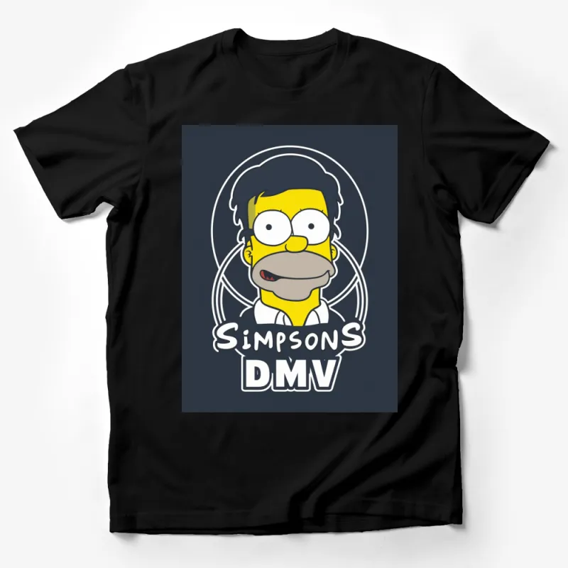 Simpsons DMV Homer Face Yellow Cartoon Character T-Shirt, Funny Graphic Tee for Adults Male T-Shirt