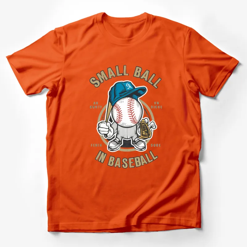 Vintage Baseball Graphic T-Shirt - Small Ball Design, Retro Style Sports Tee for All Ages Male T-Shirt