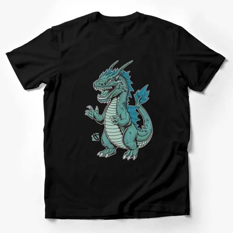 Cool Blue Dragon T-Shirt, Fantasy Creature Graphic Tee, Unisex Dragon Design Shirt, Unique Gift Idea Male T-Shirt