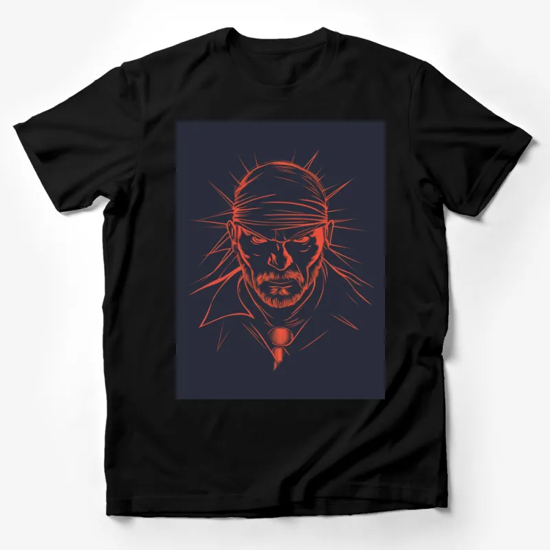 Neon Samurai Warrior T-Shirt, Cyberpunk Style Graphic Tee, Bold Futuristic Streetwear Male T-Shirt