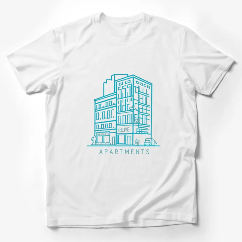 Urban Sketch T-Shirt, Minimalist City Line Art Tee, Architectural Building Graphic, Unisex Apparel Male T-Shirt