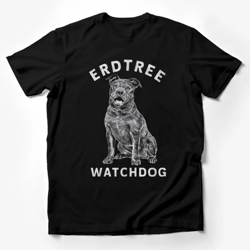 Erdtree Watchdog T-Shirt, Unique Dog Graphic Tee, Pet Lover Gift, Animal Illustration Shirt Male T-Shirt