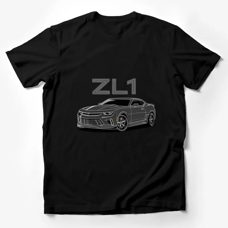 ZL1 Sports Car Graphic T-Shirt, Grey Muscle Car Enthusiast Tee, Modern Automotive Apparel, Gift for Car Lovers Male T-Shirt