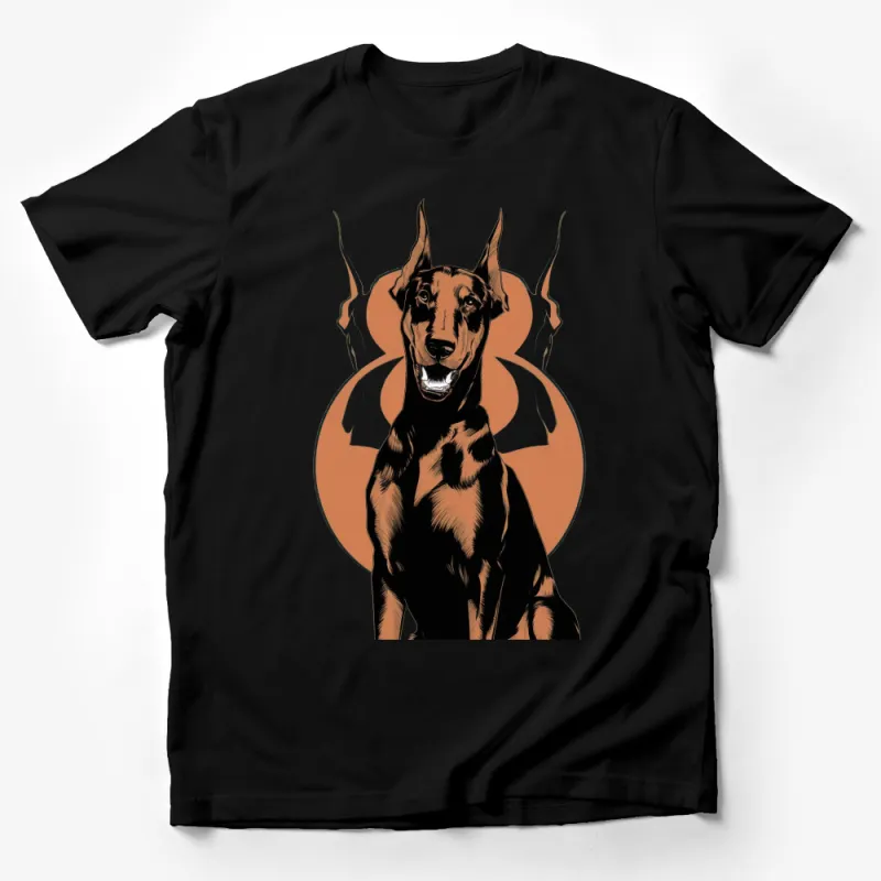 Unique Angel Wings Doberman Graphic T-Shirt, Dog Lover Tee, Animal Art Casual Wear Male T-Shirt