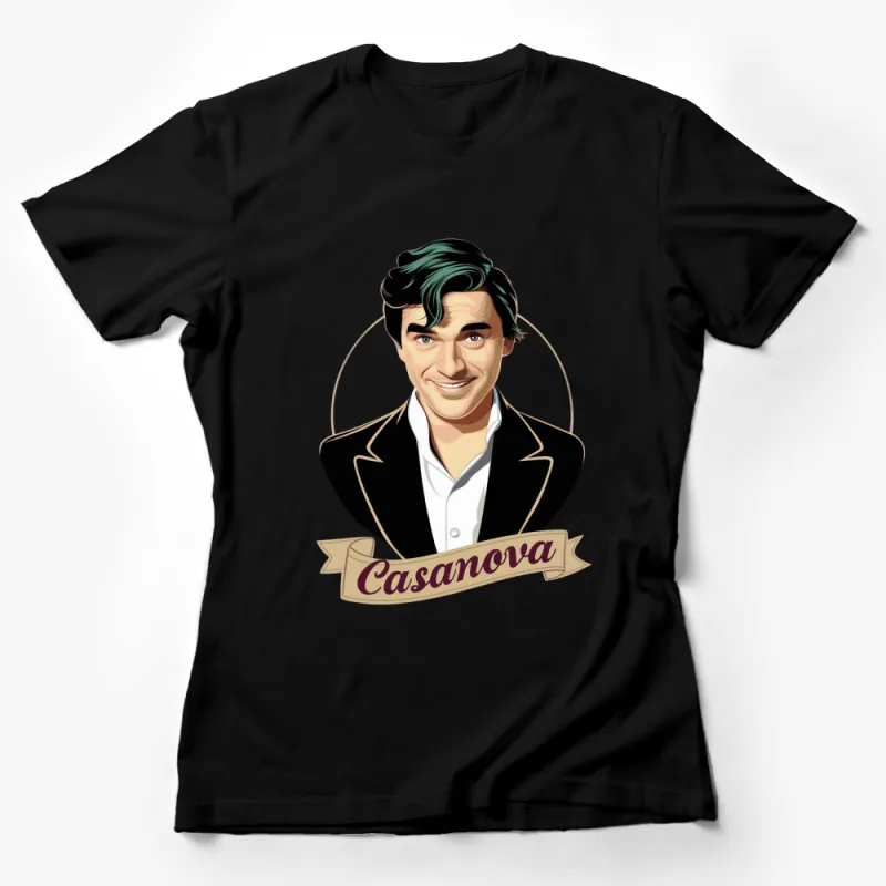 Vintage Casanova T-Shirt, Classic Gentleman Graphic Tee, Unique Character Illustration, Stylish Men's and Women's Shirt Female T-Shirt