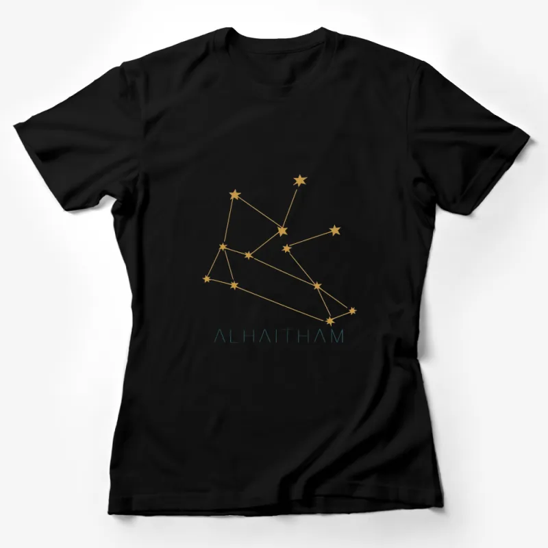 Alhaitham Gold Star Constellation Graphic T-Shirt, Unisex Modern Astrology Tee, Celestial Fashion Top Female T-Shirt