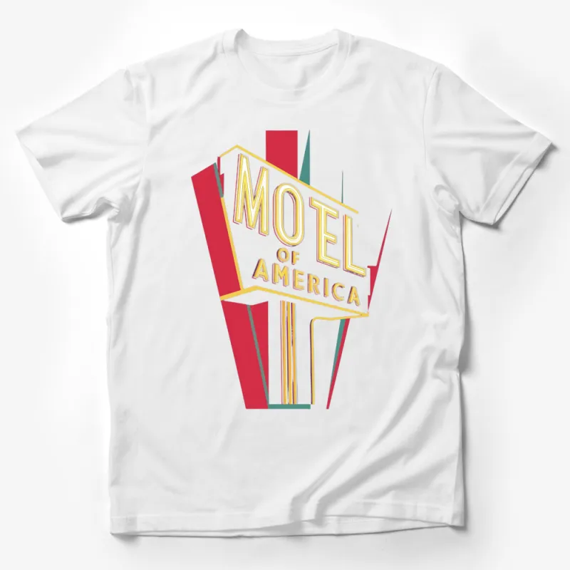 Vintage Motel of America Sign T-Shirt, Retro Roadside Advertisement Tee, Unisex Graphic Shirt Male T-Shirt