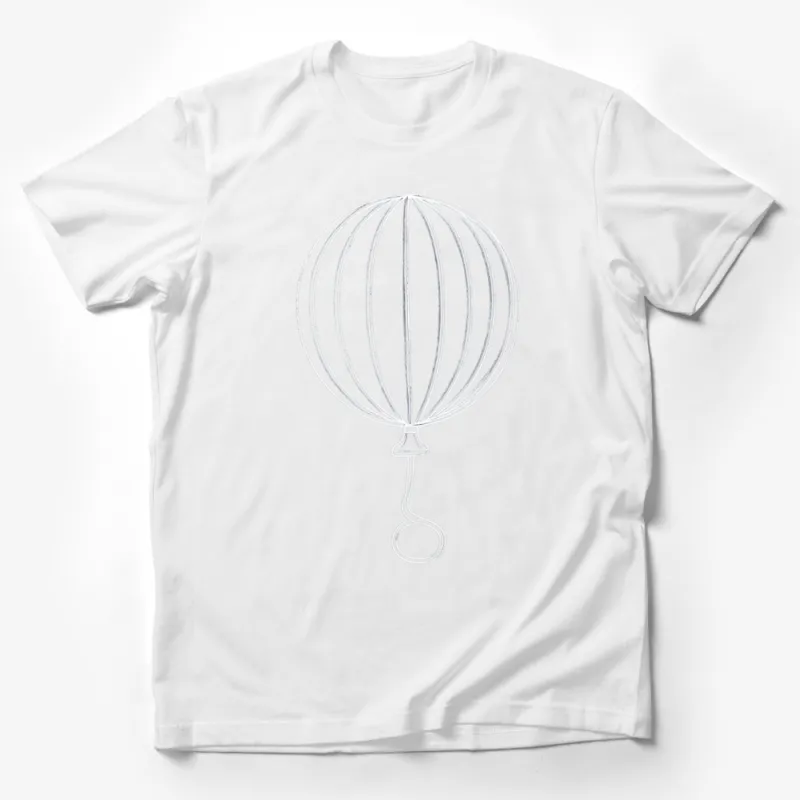 Minimalist White Line Art Balloon T-Shirt, Unisex Graphic Tee, Casual Fashion, Modern Design Shirt Male T-Shirt