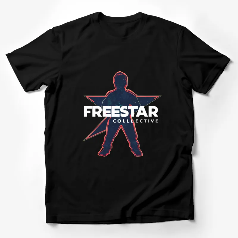 Freestar Collective Star Design Silhouette Unisex T-Shirt | Bold Graphic Tee Male T-Shirt