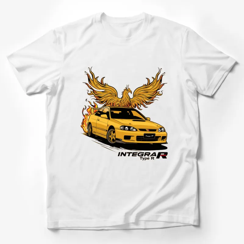 Phoenix Fire Car Graphic T-Shirt, Integra Type R Design Tee, Automotive Enthusiast Gift, Unique Car Apparel Male T-Shirt