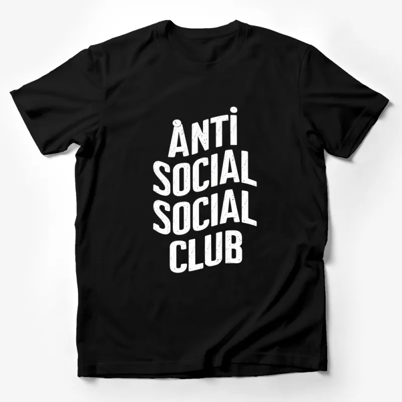 Anti Social Social Club Slogan Black and White T-Shirt, Streetwear Graphic Tee, Unisex Trendy Shirt for All Male T-Shirt