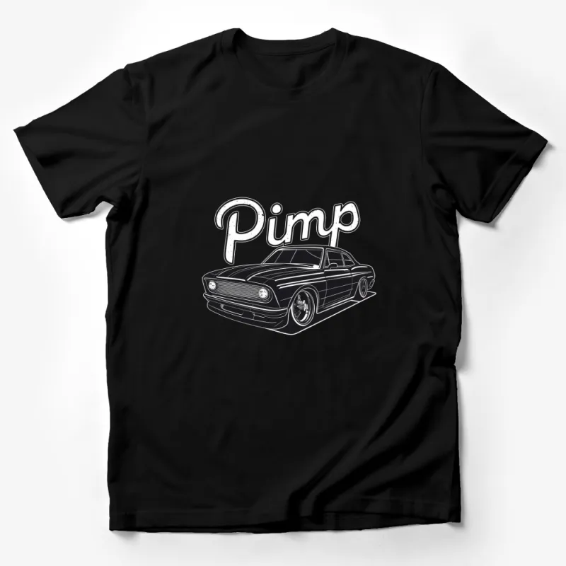 Vintage Car T-Shirt, Classic Pimp Text and Muscle Car Graphic, Unisex Tee, Retro Automotive Apparel Male T-Shirt