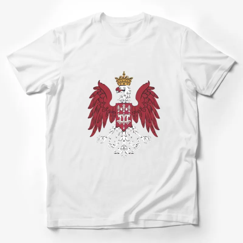 Royal Eagle Crest Graphic T-Shirt, Vintage Heraldic Bird Emblem, Unisex Tee, Unique Gift Idea Male T-Shirt