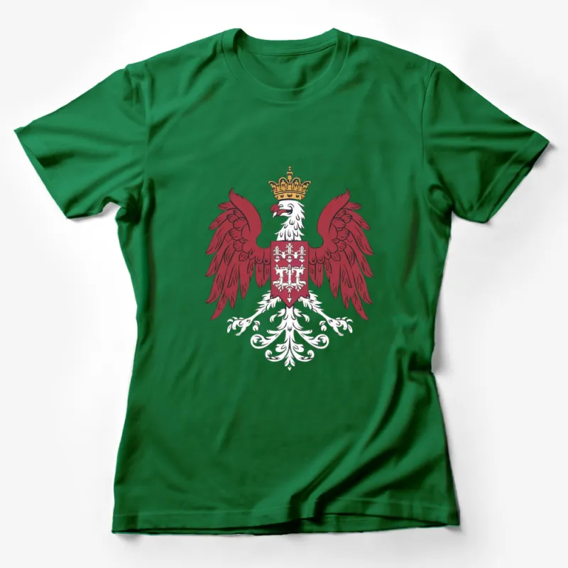 Royal Eagle Crest Graphic T-Shirt, Vintage Heraldic Bird Emblem, Unisex Tee, Unique Gift Idea Female T-Shirt